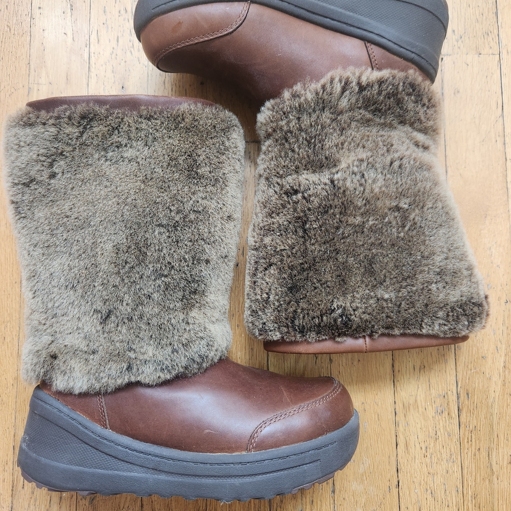 Cozy Brown Fur-Lined Boots - Picture 4 of 5